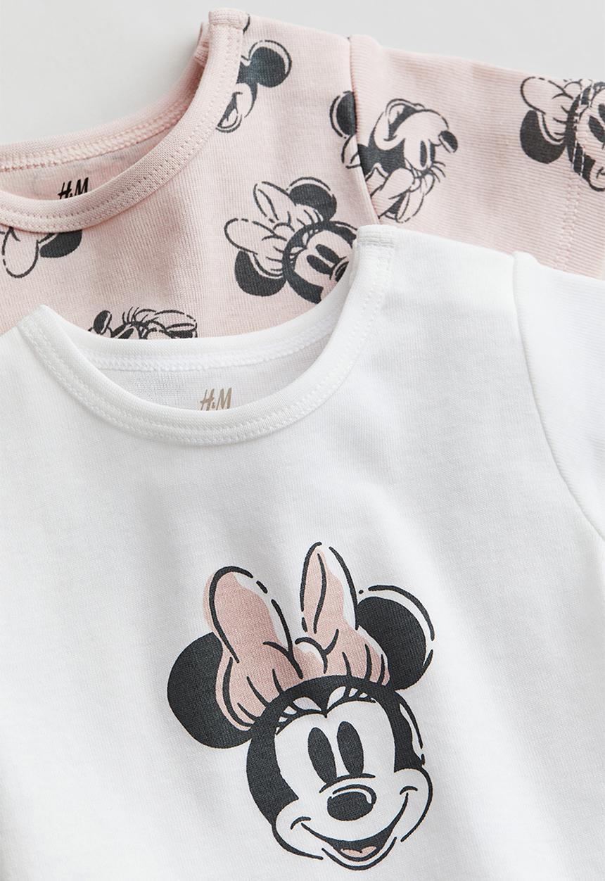 H&M - 2-Pack cotton jersey bodysuits - light pink minnie mouse