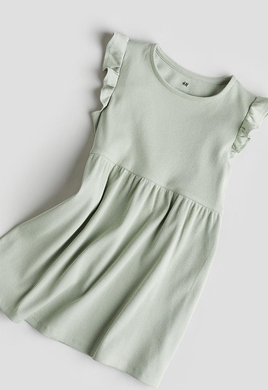 H&M - Ribbed jersey dress - light green