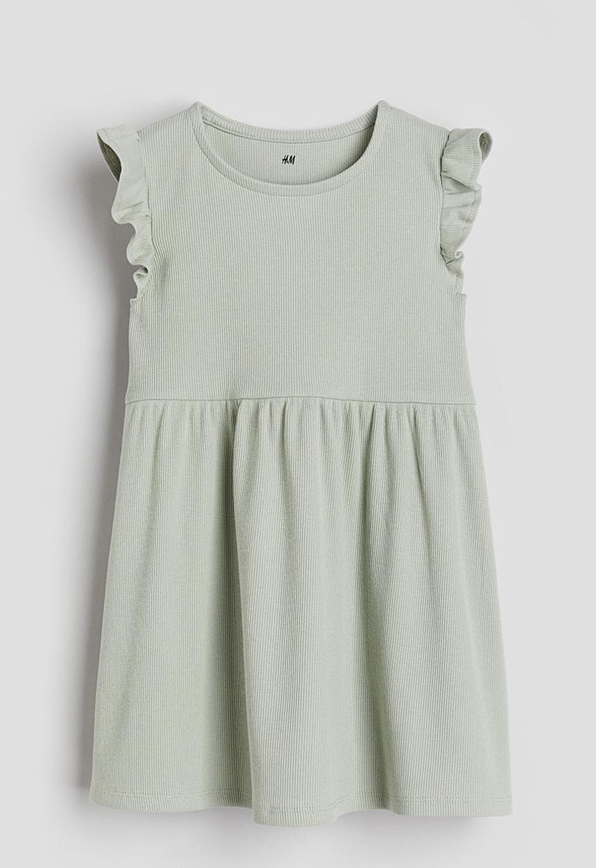 H&M - Ribbed jersey dress - light green