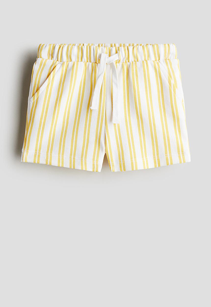 H&M - Cotton shorts - white & yellow striped