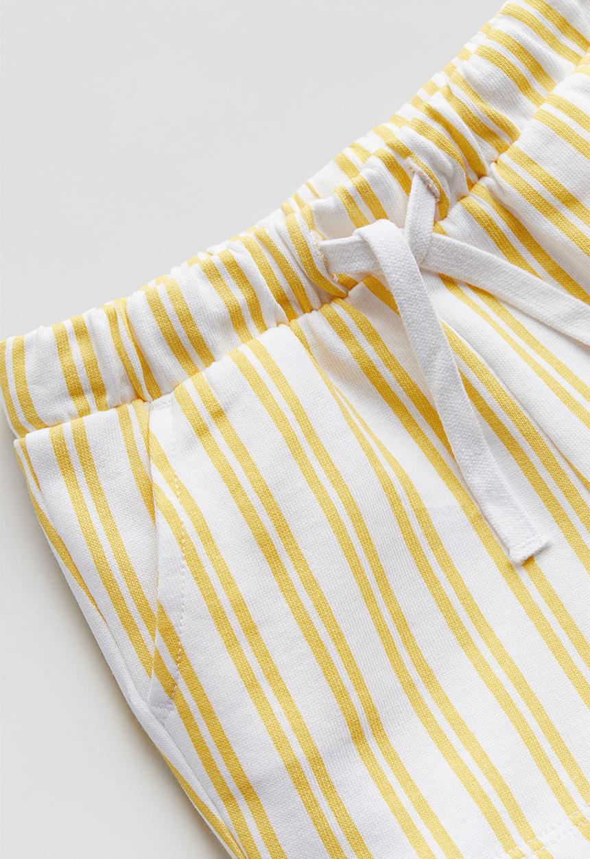 H&M - Cotton shorts - white & yellow striped