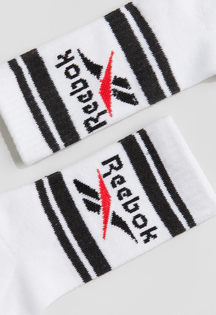 H&M - 2-Pack motif-detail socks - white & reebok