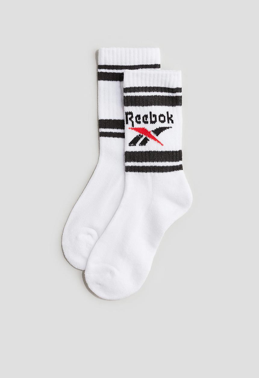 H&M - 2-Pack motif-detail socks - white & reebok