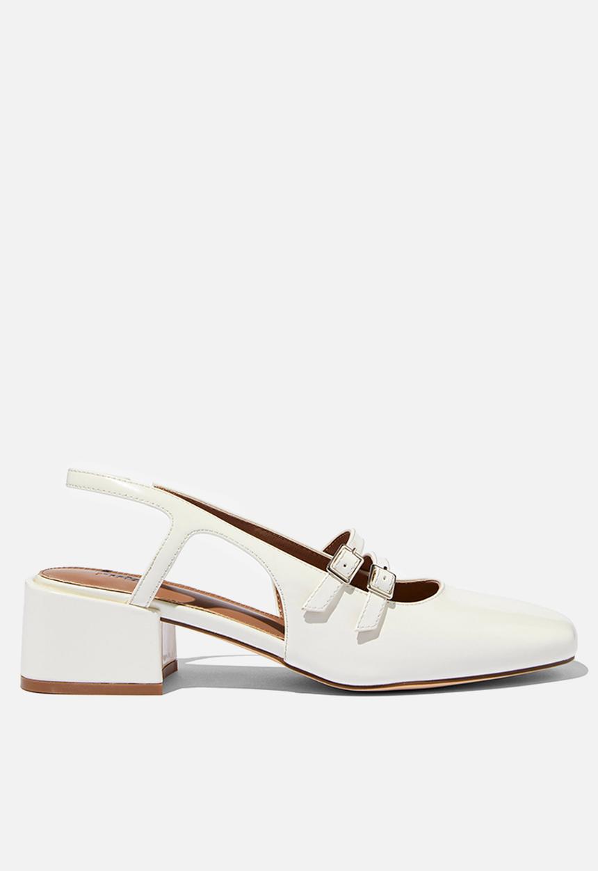Cotton On - Bonnie Slingback Block Heel - Ecru Gloss