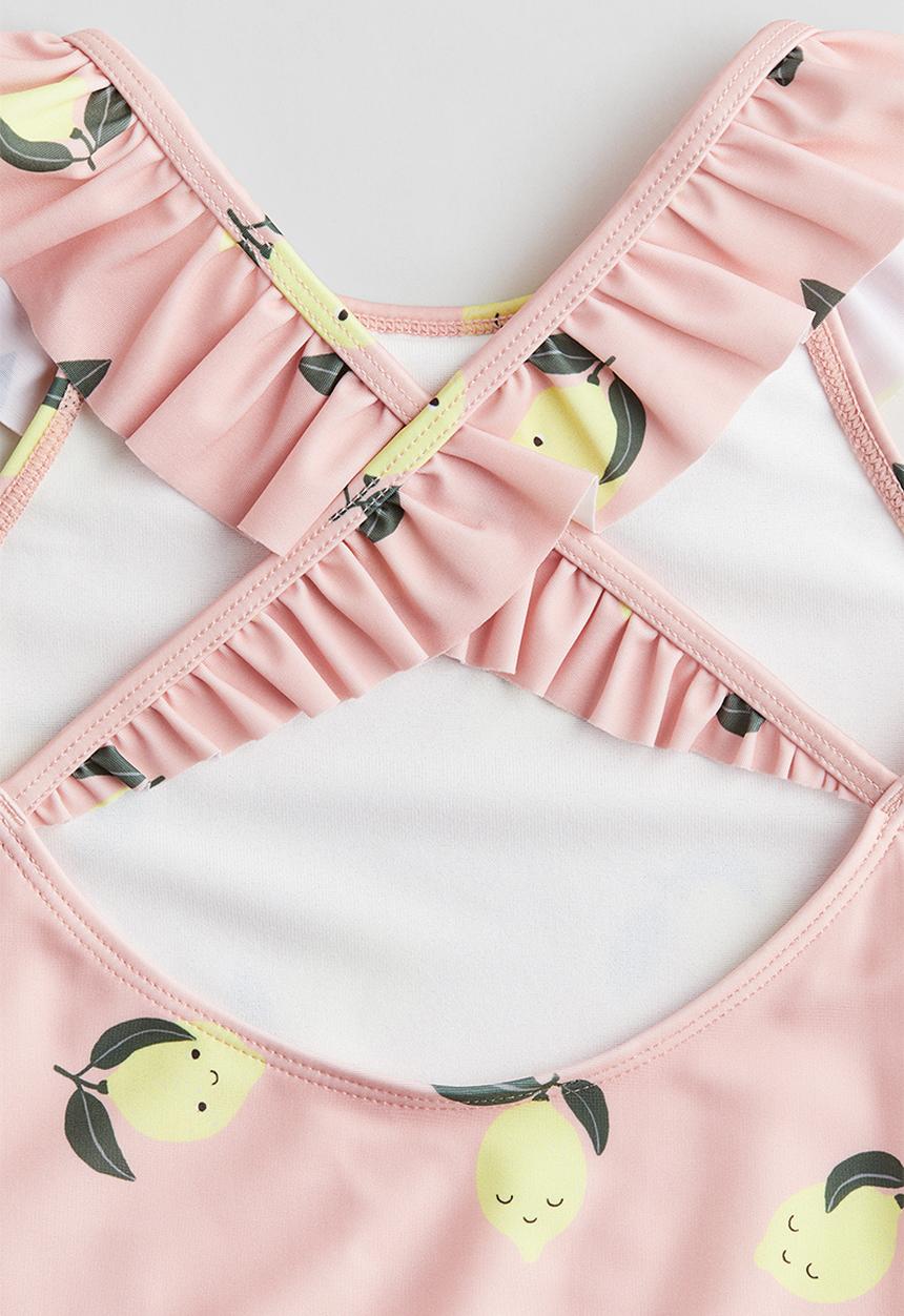 H&M - Flounce-trimmed swimsuit - light pink