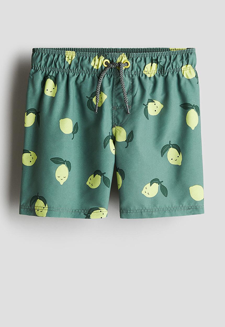 H&M - Printed swim shorts - green lemons