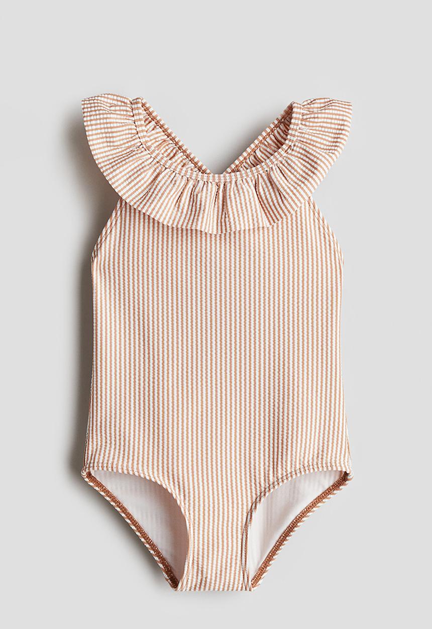 H&M - Flounce-trimmed swimsuit - beige