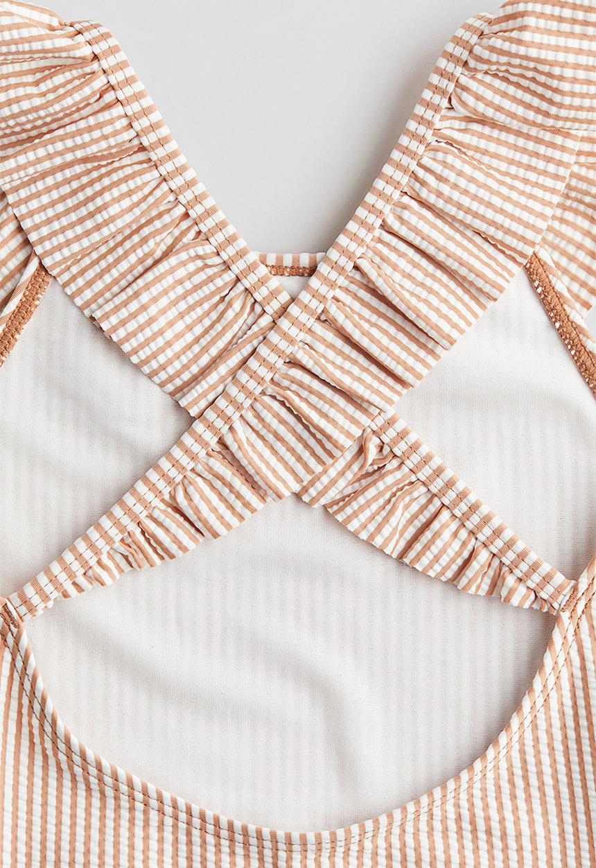 H&M - Flounce-trimmed swimsuit - beige
