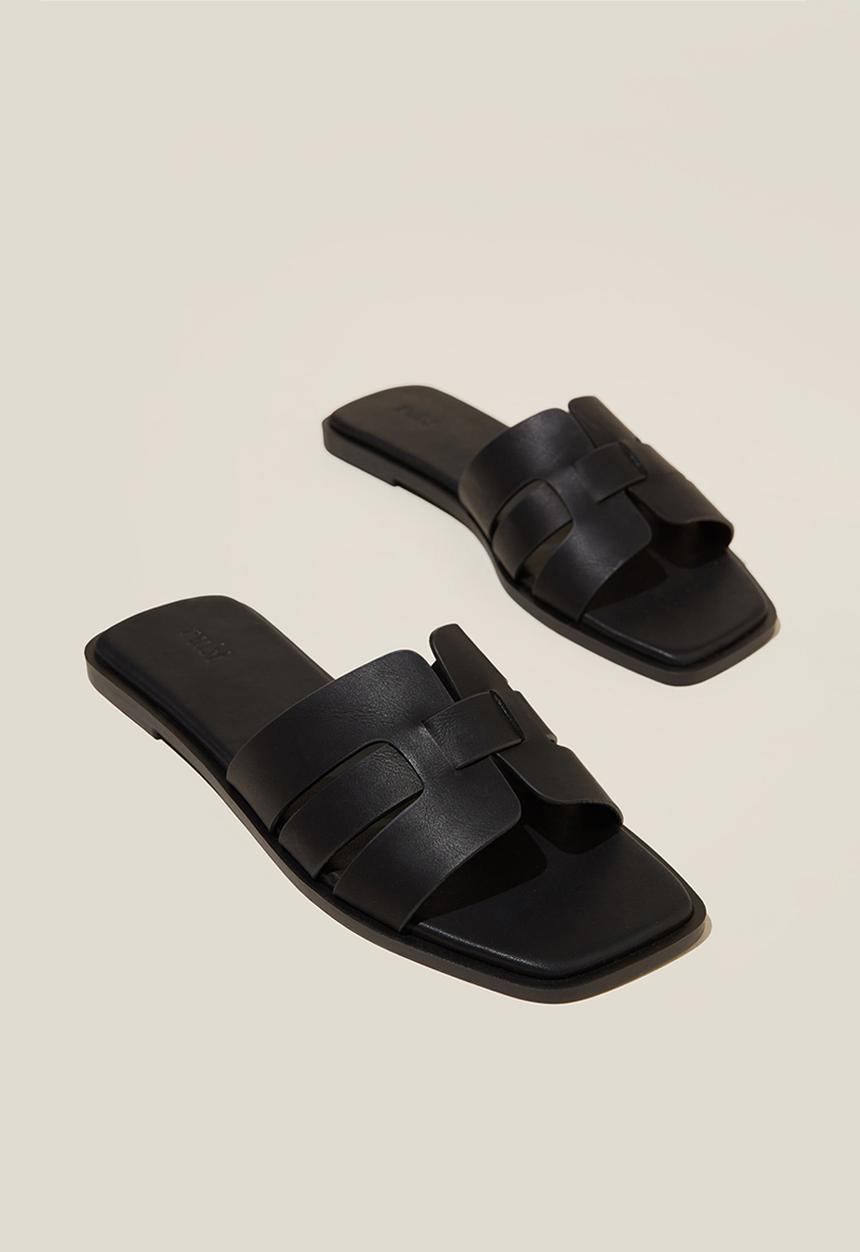 Cotton On - Sierra woven slide - black