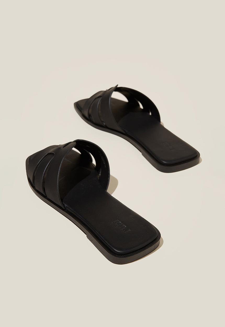 Cotton On - Sierra woven slide - black