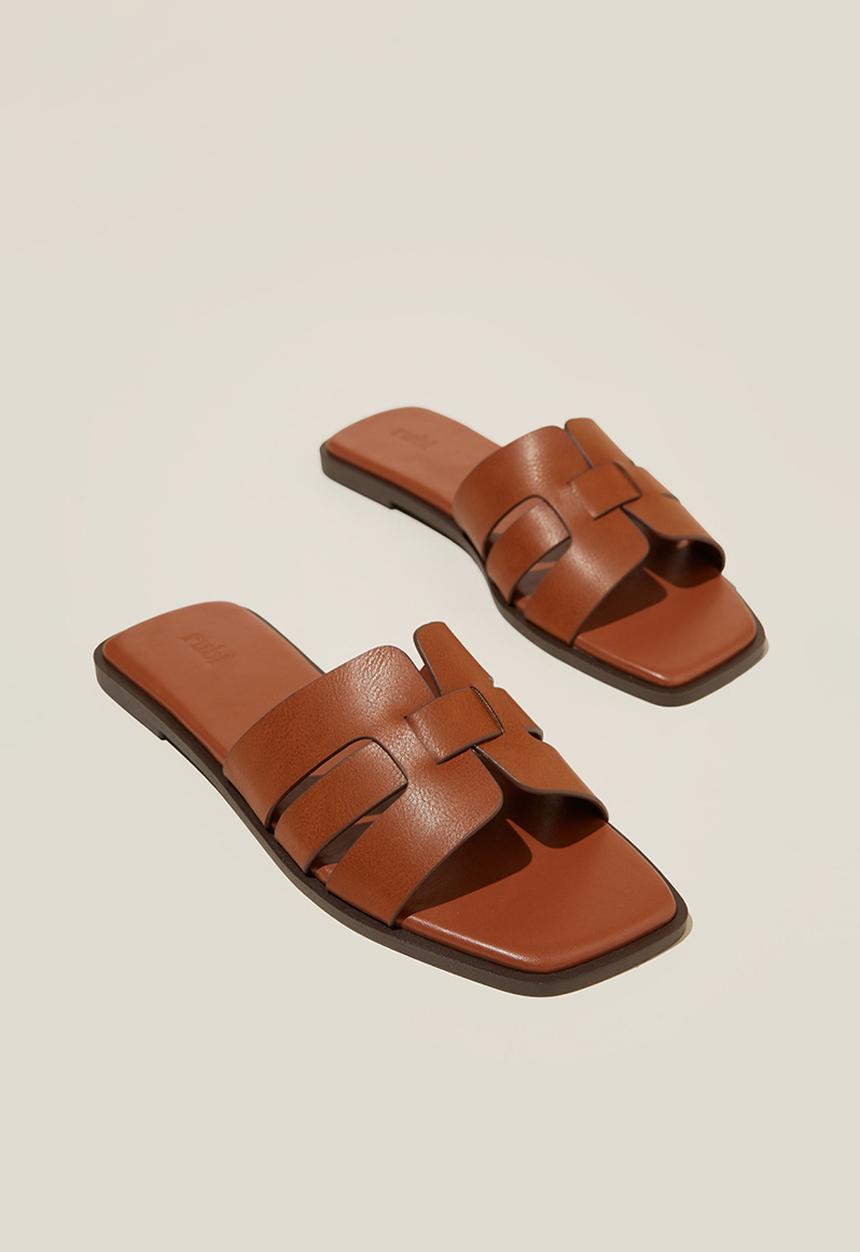 Cotton On - Sierra woven slide - burnished tan