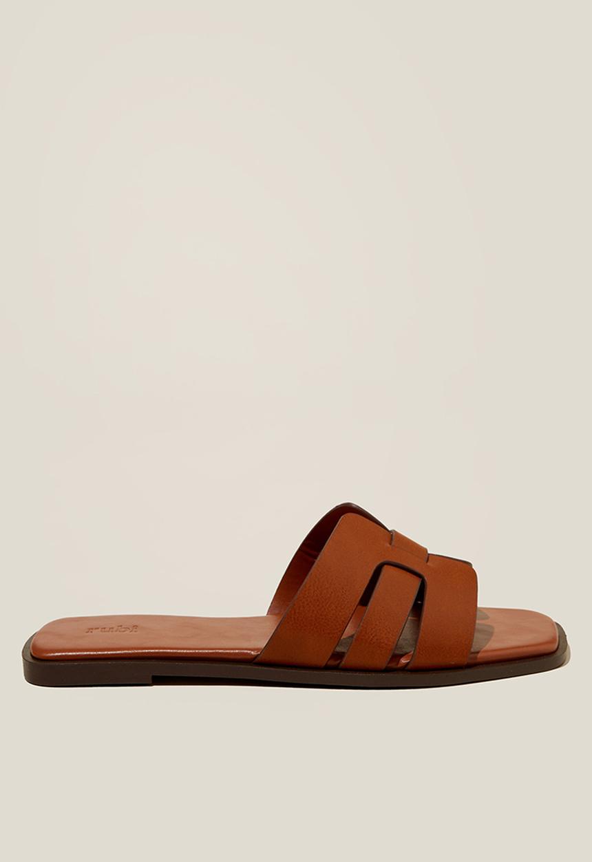 Cotton On - Sierra woven slide - burnished tan