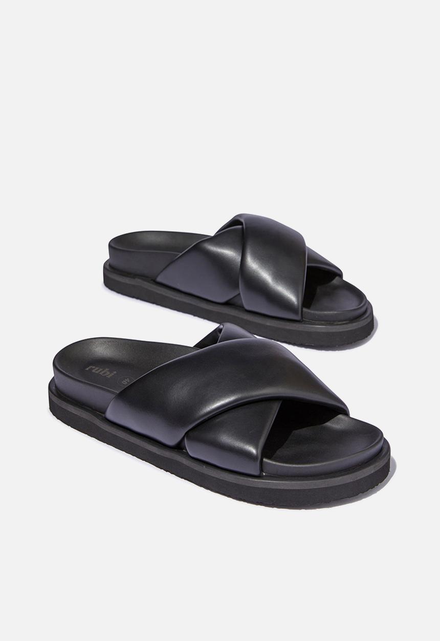 Cotton On - Elidy Padded Crossover Slide - Black Smooth