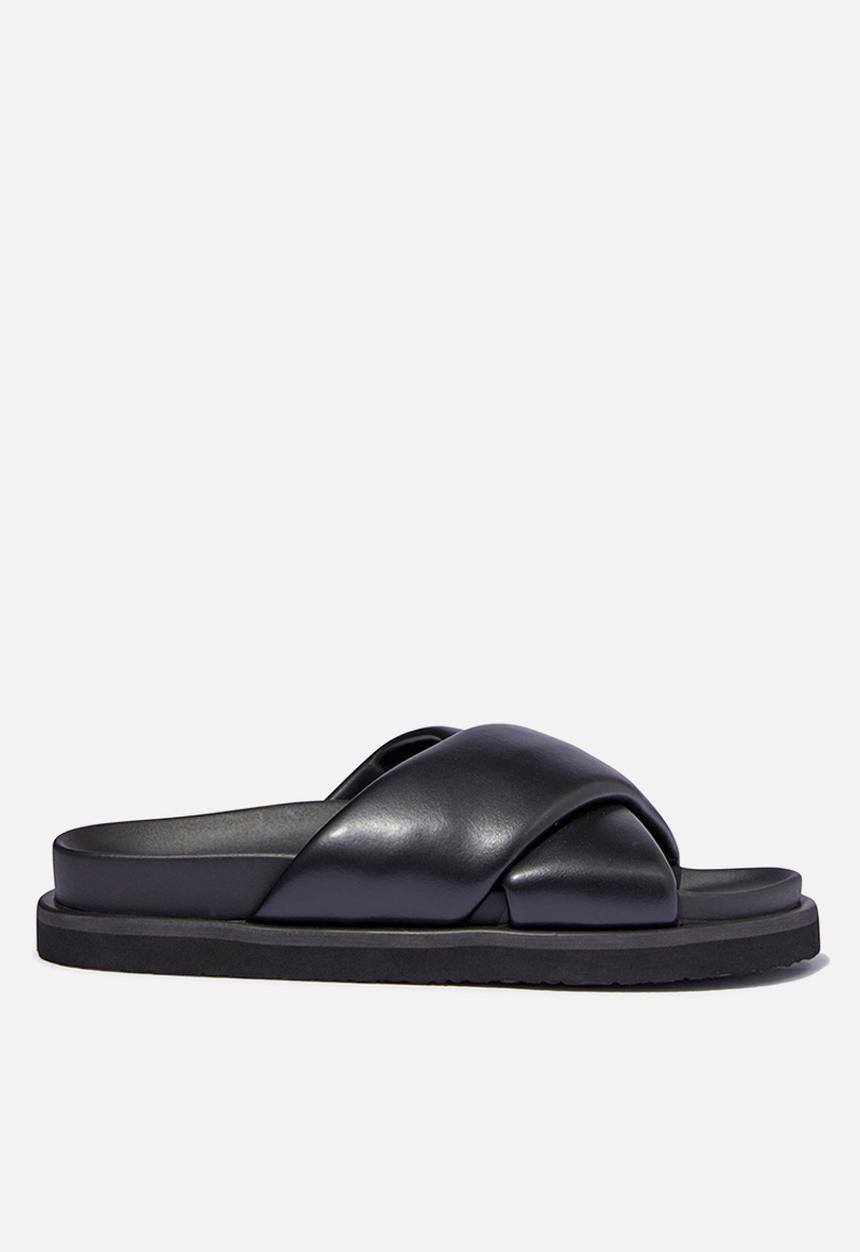 Cotton On - Elidy Padded Crossover Slide - Black Smooth