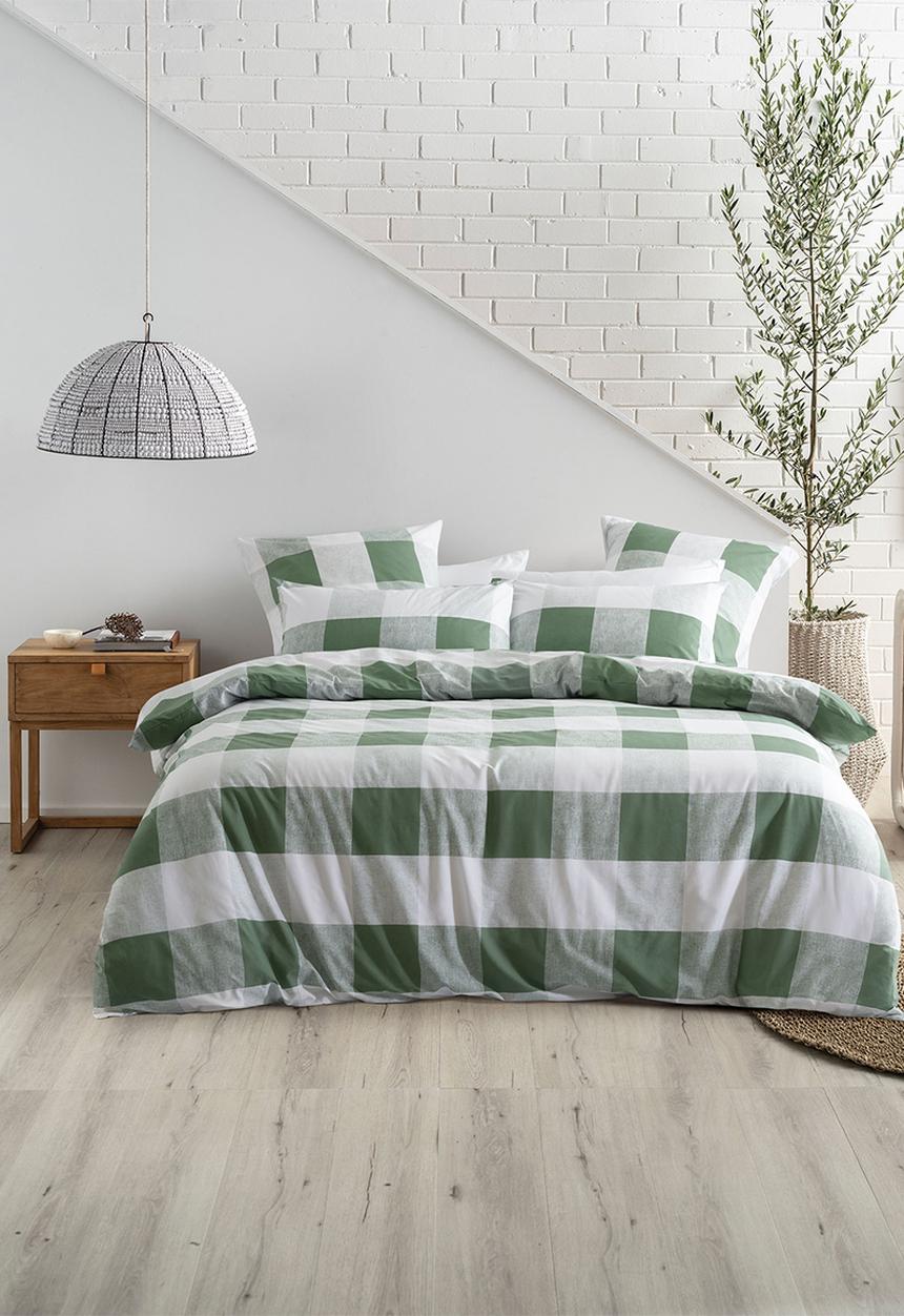 Linen House - Alec Duvet Cover Set - Moss