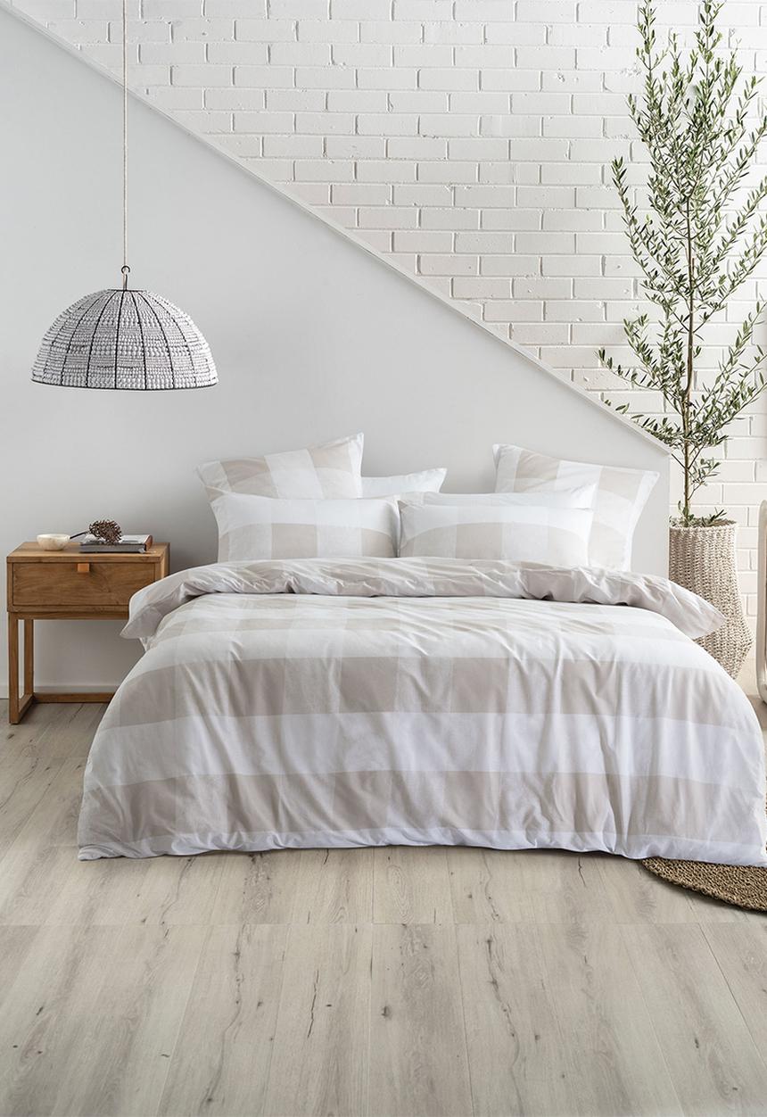 Linen House - Alec Duvet Cover Set - Mushroom