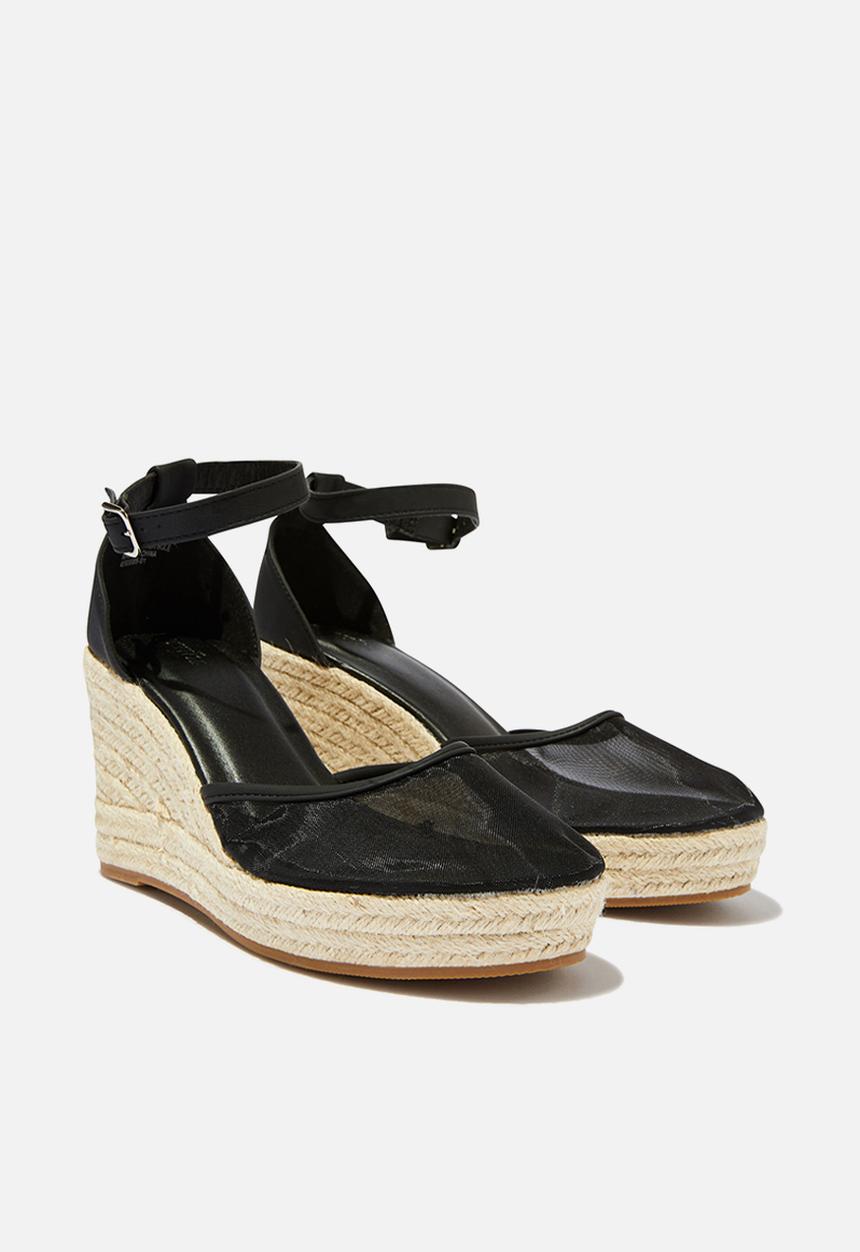 Cotton On - Lola Closed Toe Espadrille - Black Mesh