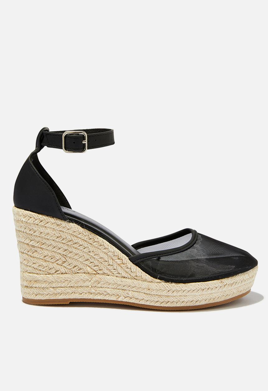 Cotton On - Lola Closed Toe Espadrille - Black Mesh