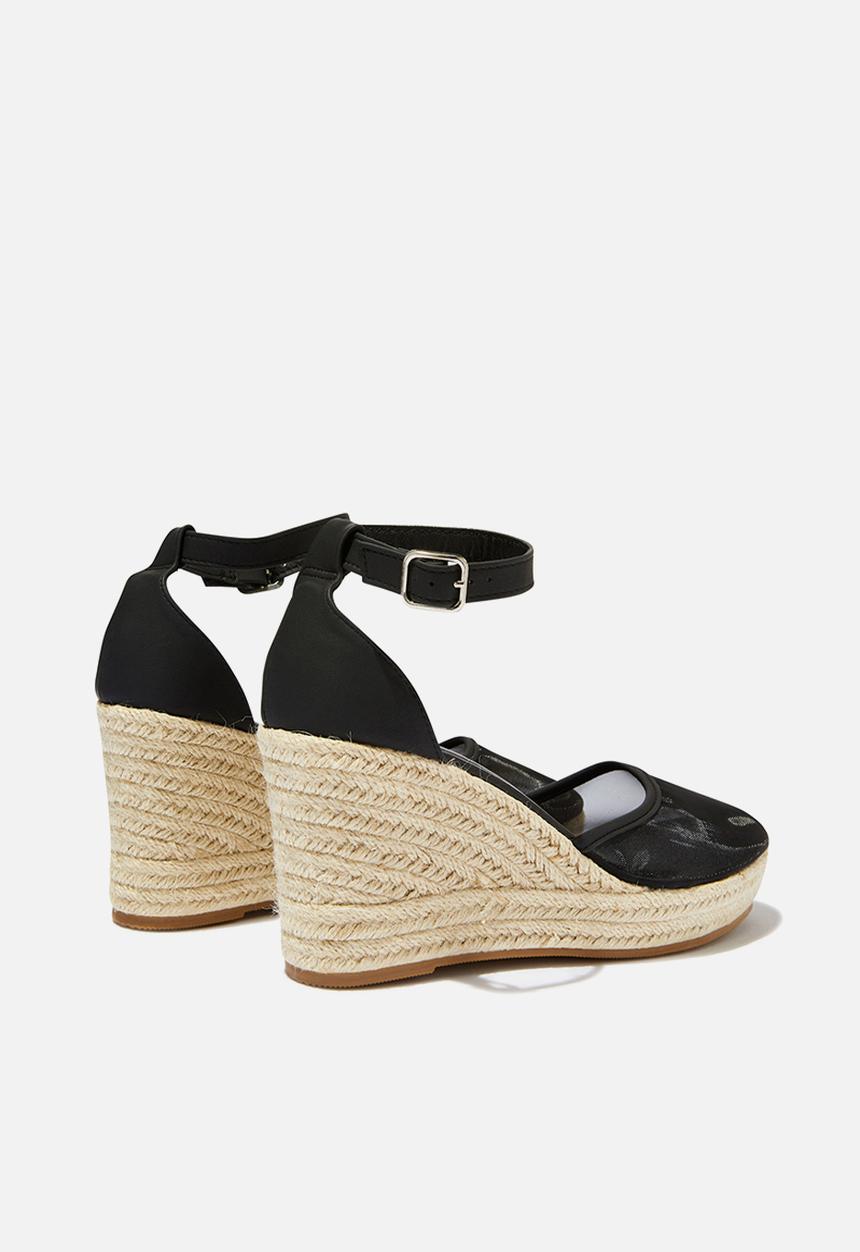 Cotton On - Lola Closed Toe Espadrille - Black Mesh