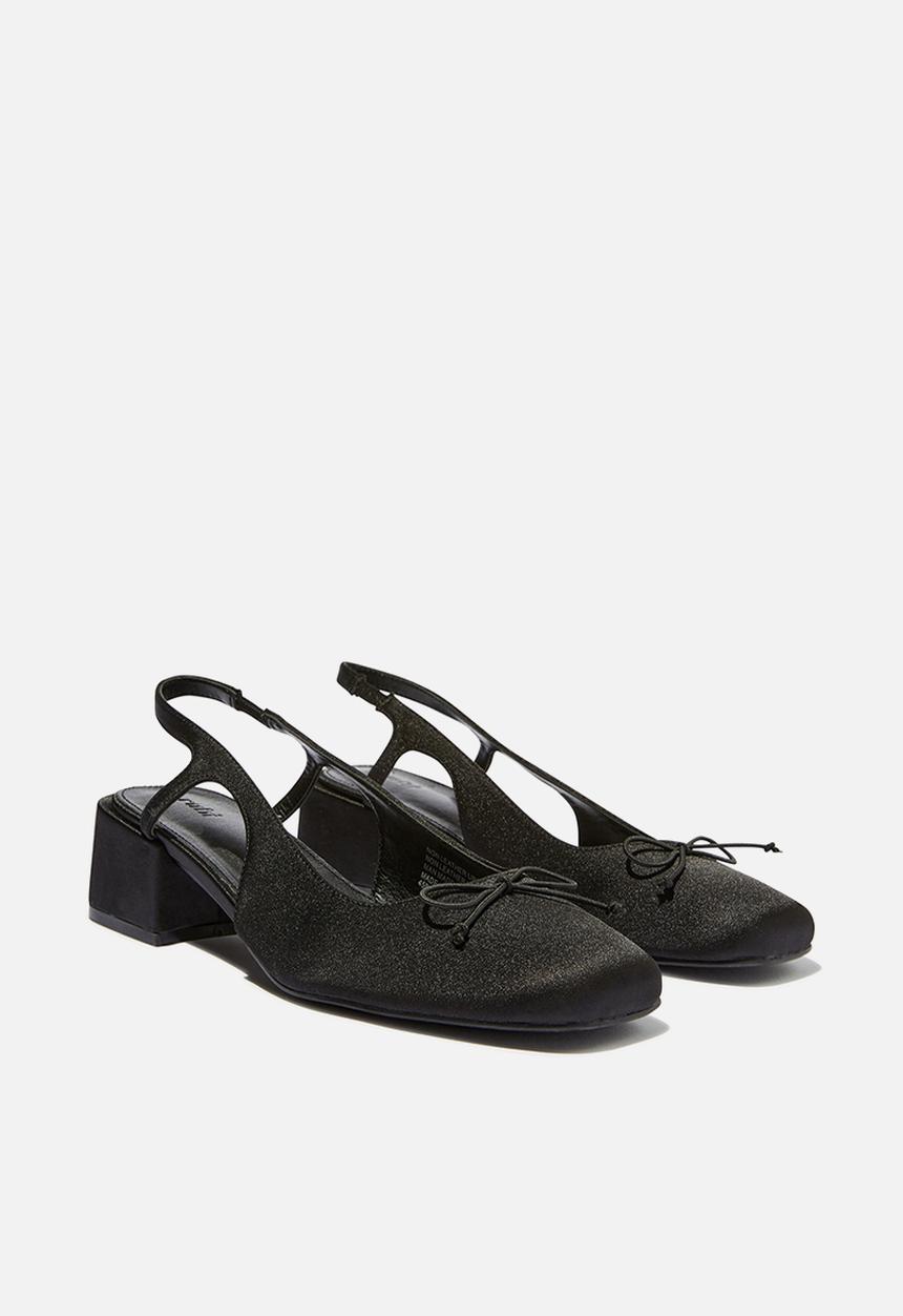 Cotton On - Betty Ballet Block Heel - Black Satin