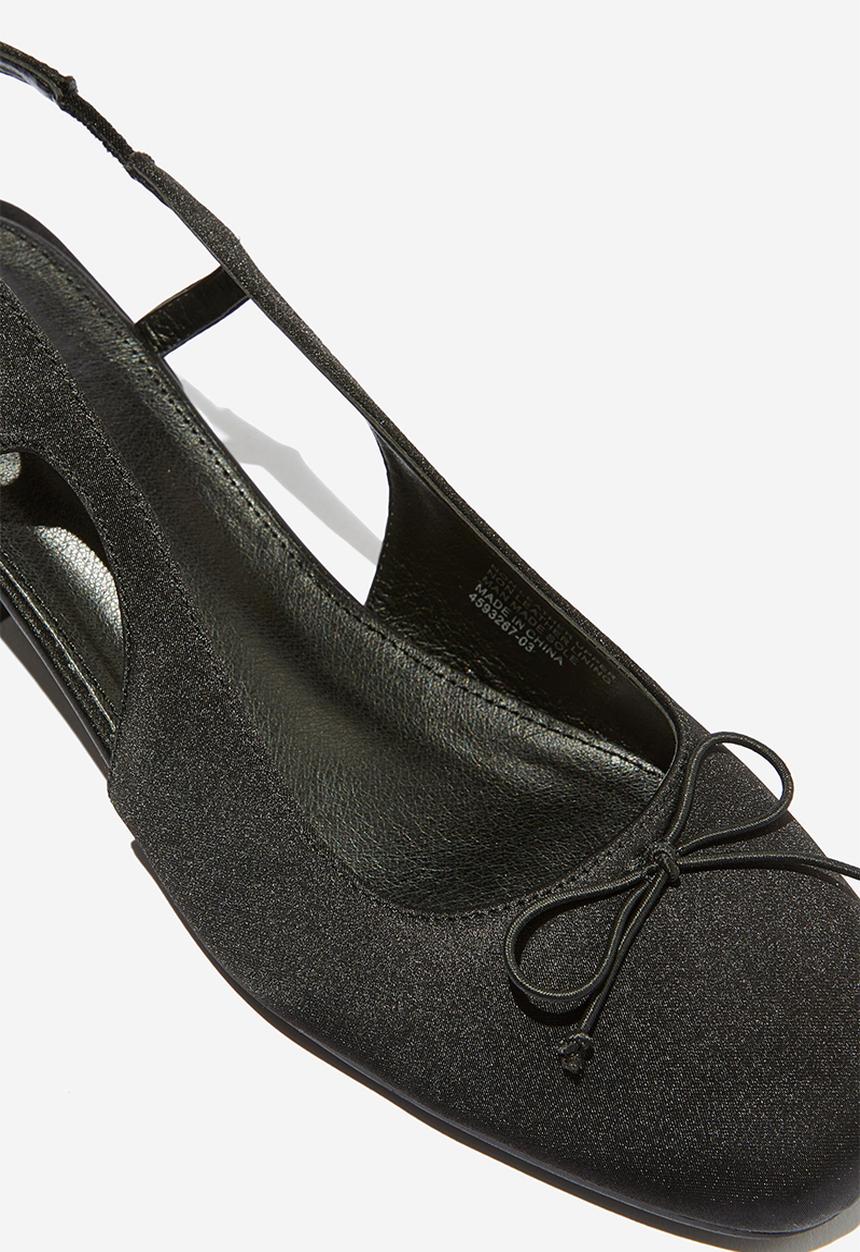 Cotton On - Betty Ballet Block Heel - Black Satin