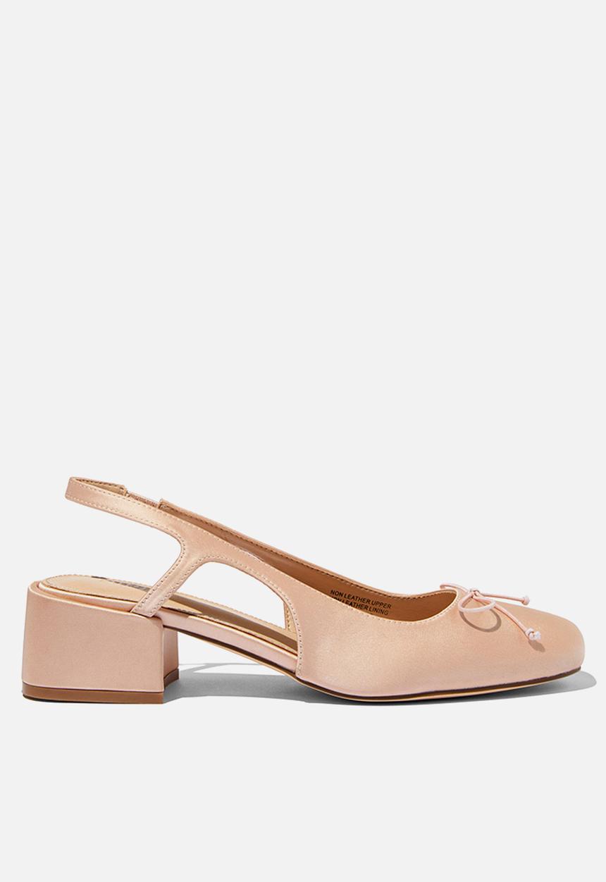 Cotton On - Betty Ballet Block Heel - Beige Pink Satin