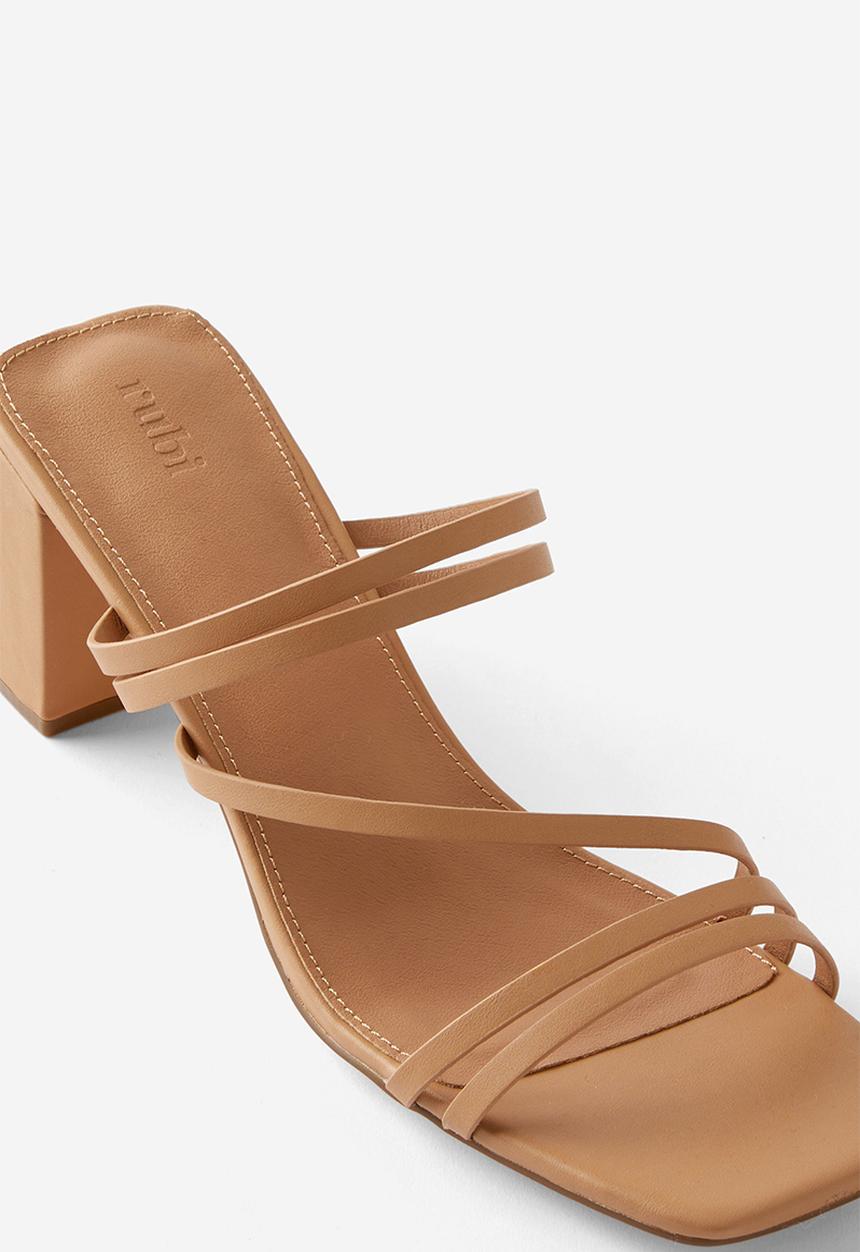 Cotton On - Eden Strappy Block Heel Mule - Camel Smooth