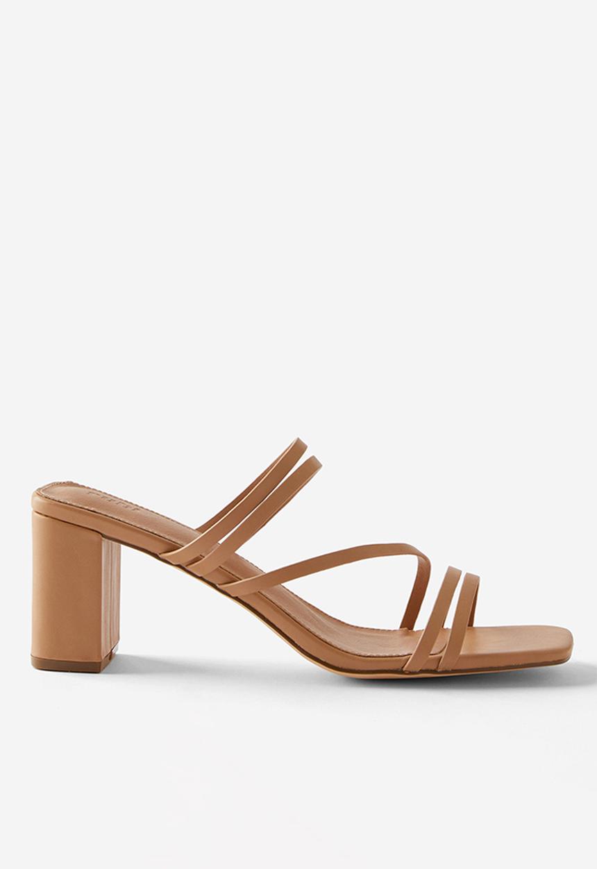 Cotton On - Eden Strappy Block Heel Mule - Camel Smooth