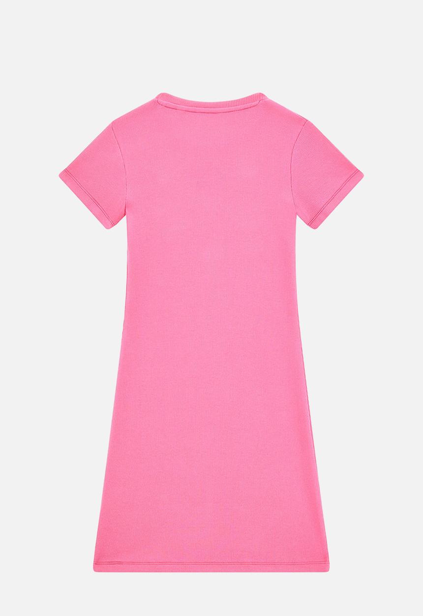 GUESS - Stretch rib ss dress - caramel rose