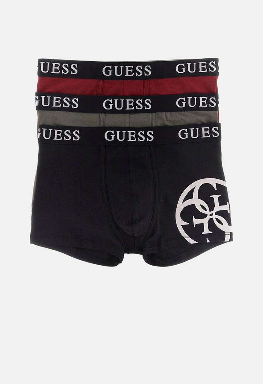 GUESS - Placed logo boxer trunk 3 pack - jet black