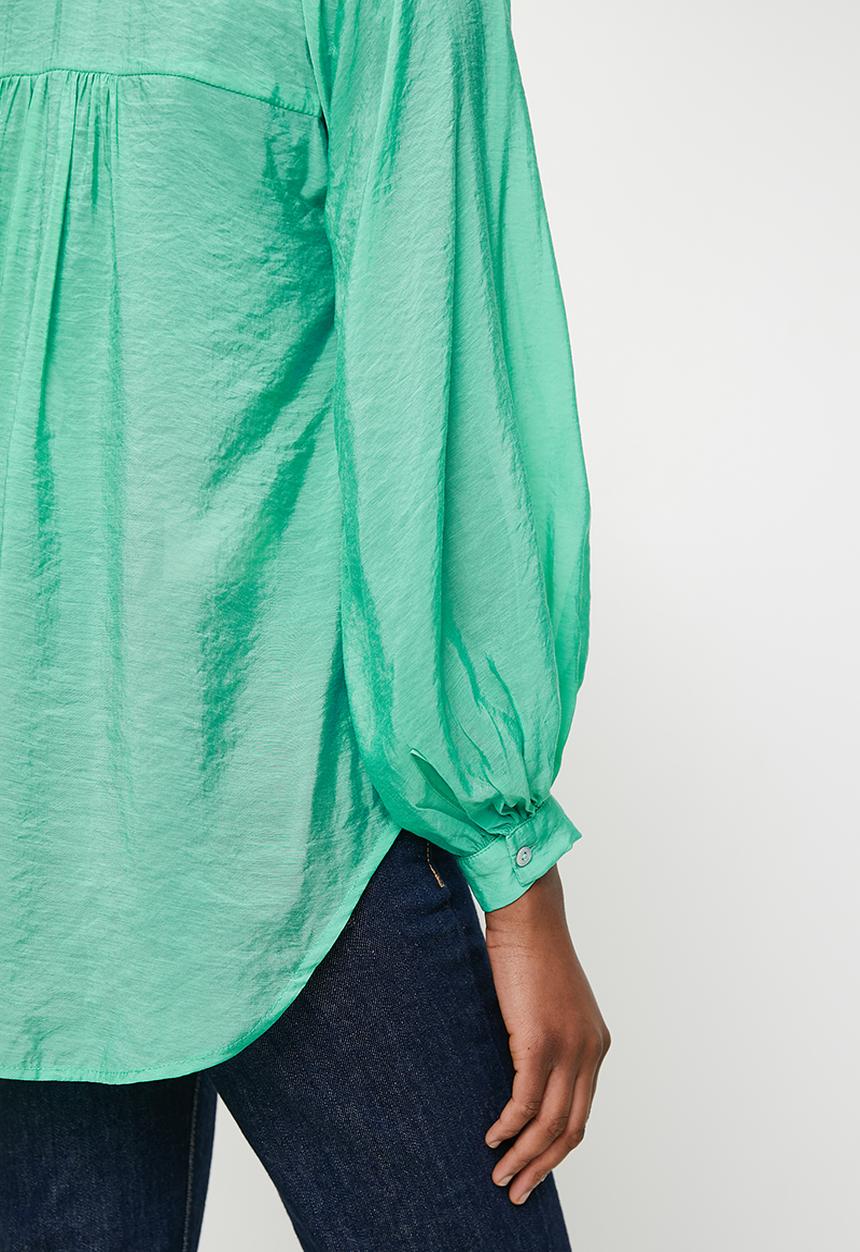 Me&B - The Sheer Bellow Sleeve Shirt  - Seafoam
