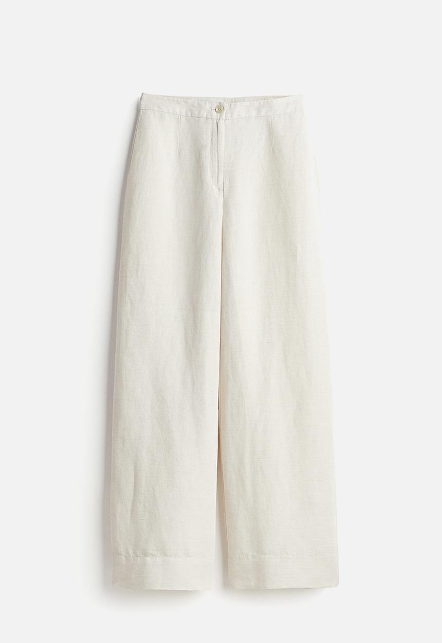 H&M - Linen-blend trousers - natural white