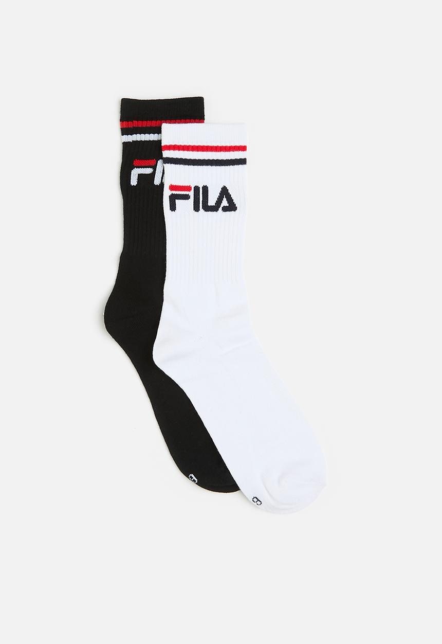 FILA - Stallone Tube Sock Mens 2Pk - Black & White
