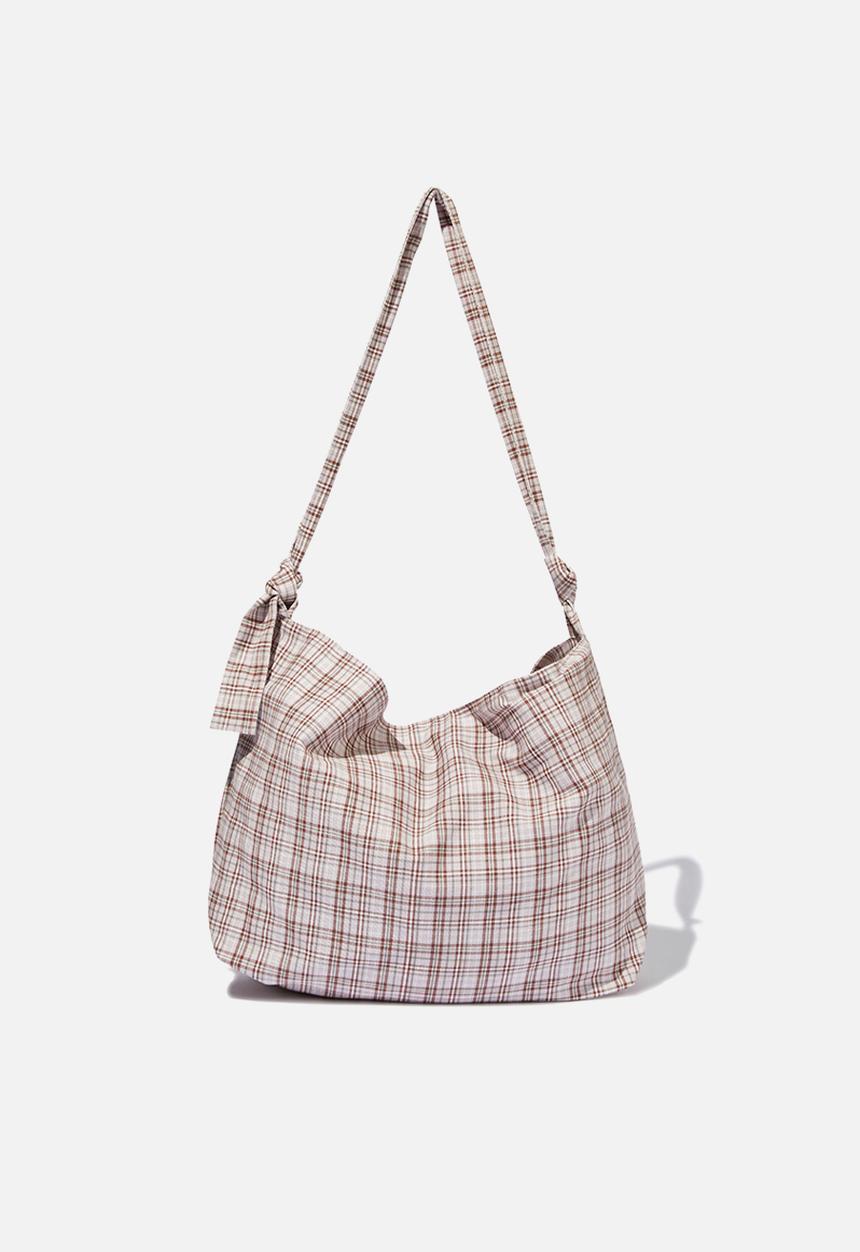 Rubi - Alex knotted slouchy tote - astrid check canvas