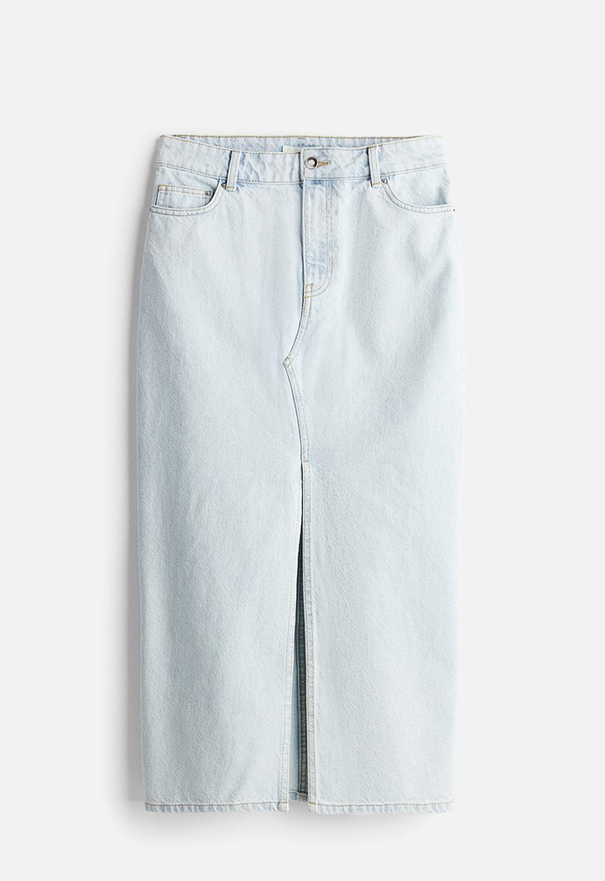 H&M - Midi denim skirt - light denim blue