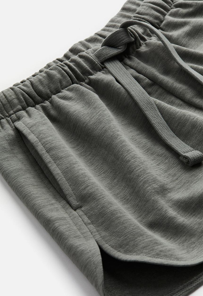 H&M - Sweatshirt shorts - light khaki green marl