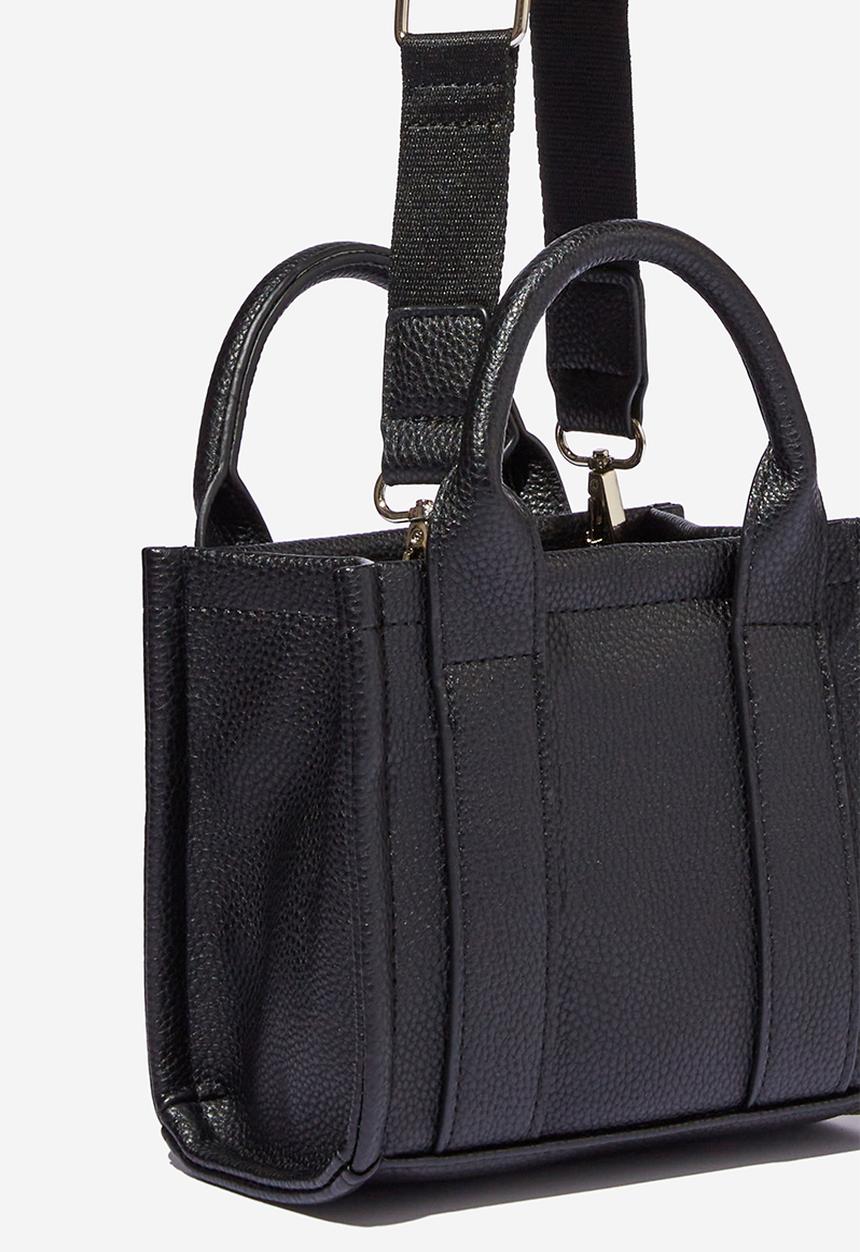 Rubi - The mini stand by tote - black pebble