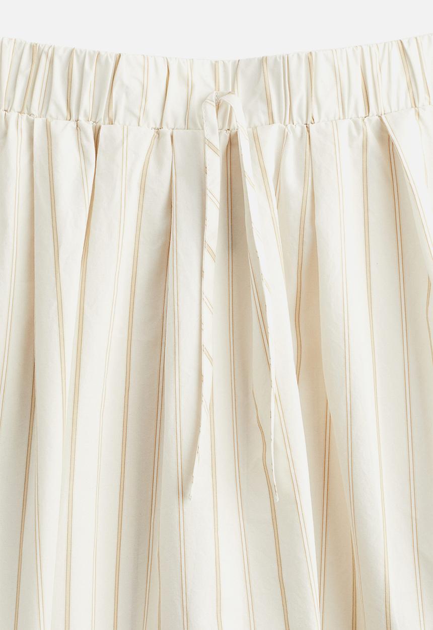 H&M - Voluminous mini skirt - natural white striped