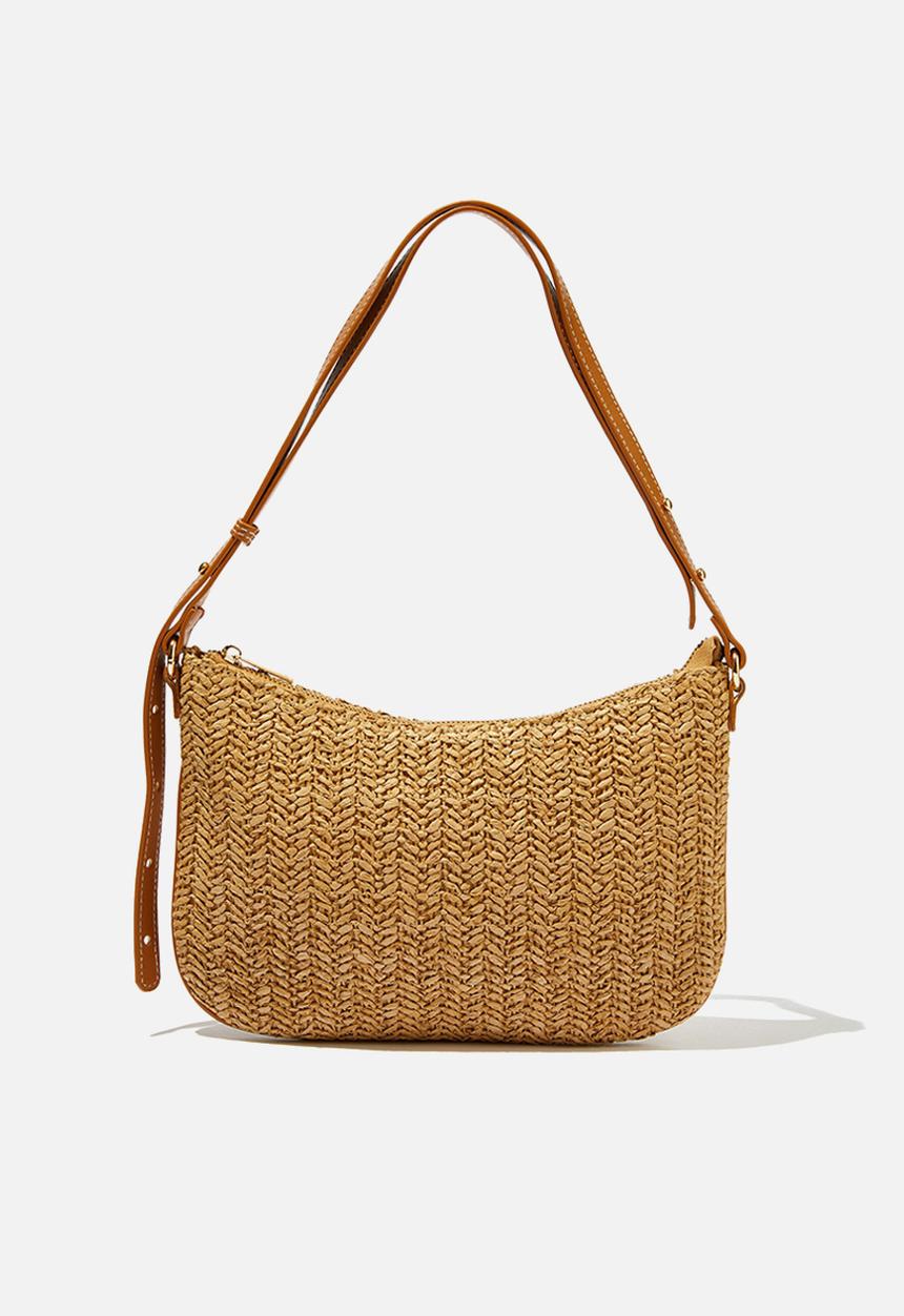 Rubi - Aries collection bag - chocolate/natural woven