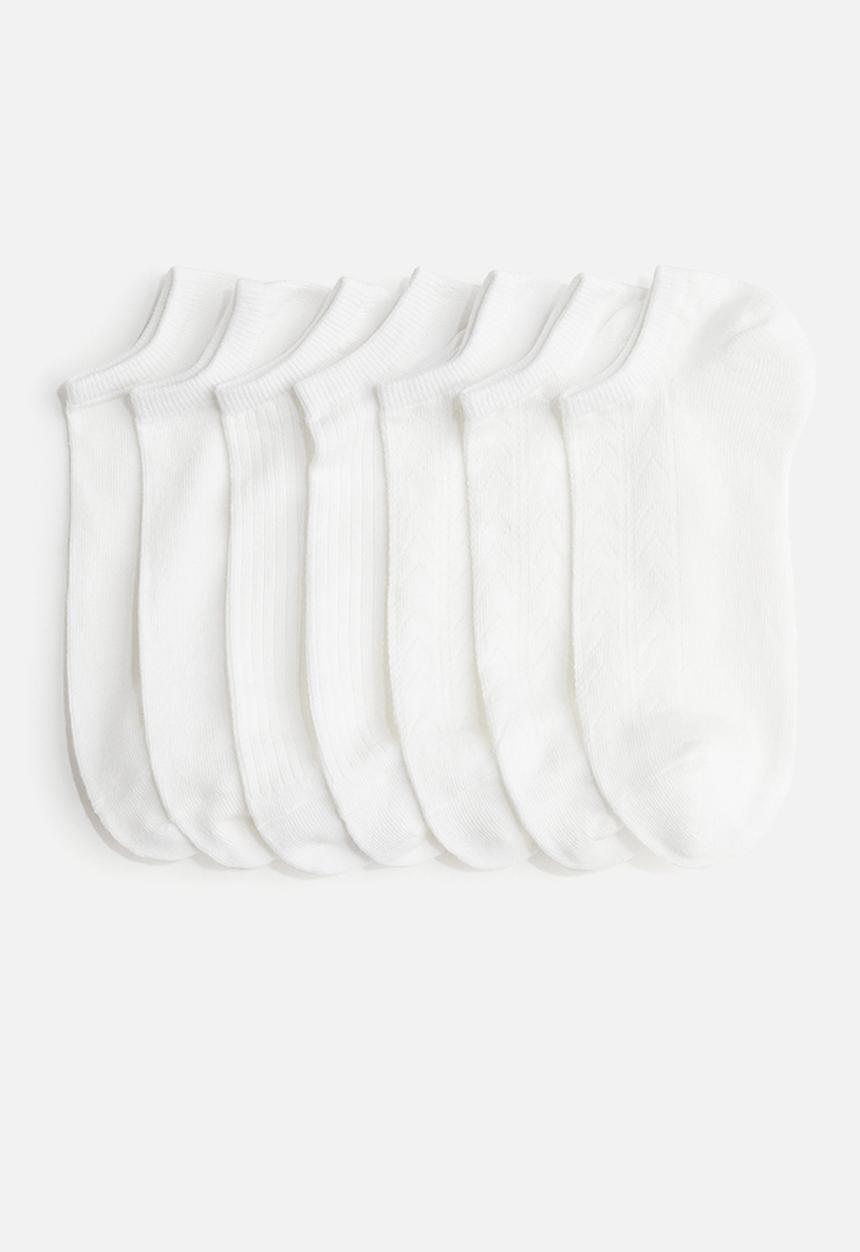 H&M - 7 Pack trainer socks - white