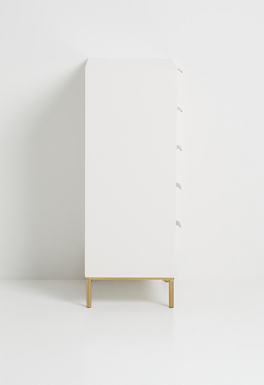 Sixth Floor - Theo rattan 5 drawer - Natural & white
