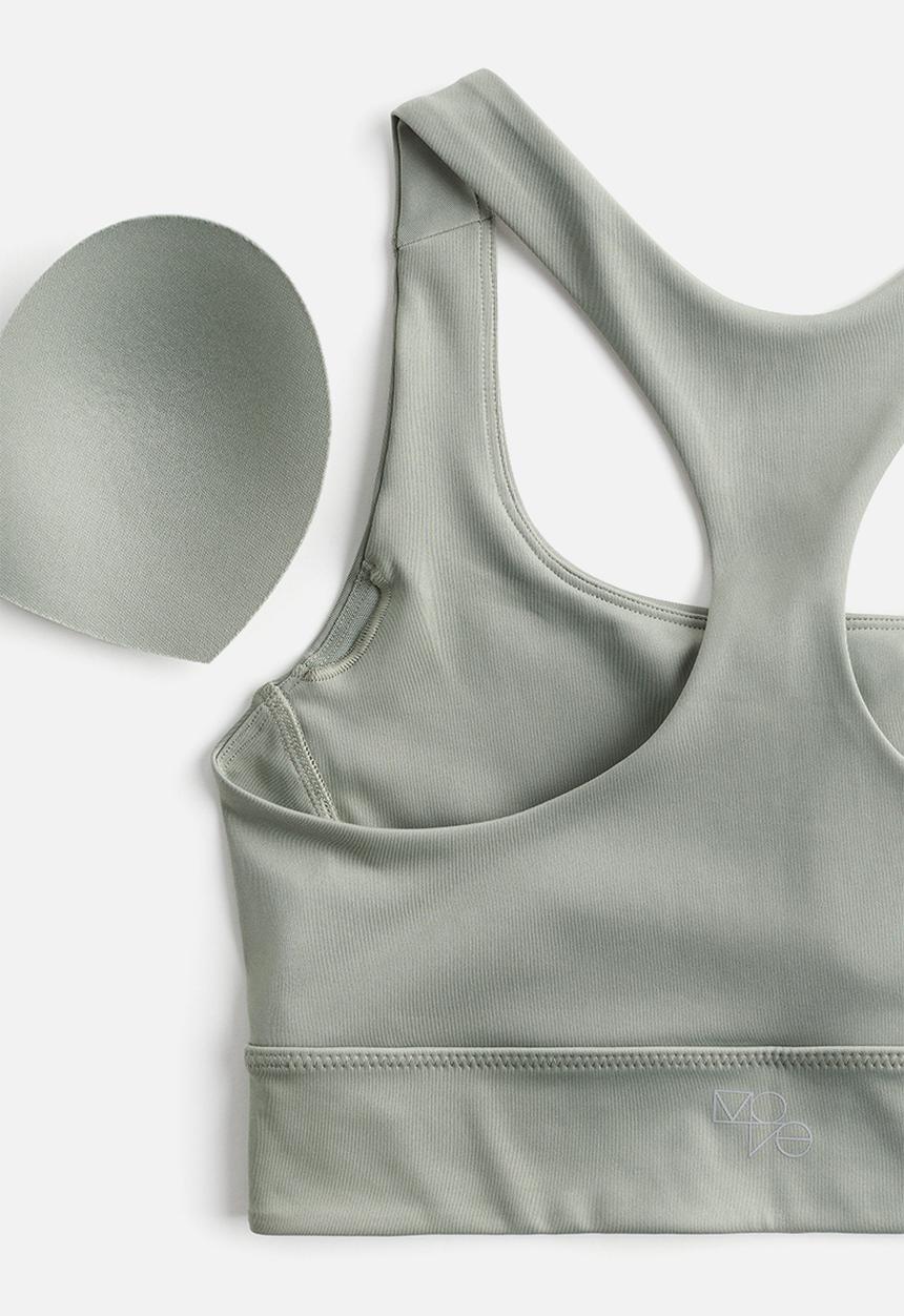 H&M - Drymove™ medium support sports bra - light khaki green
