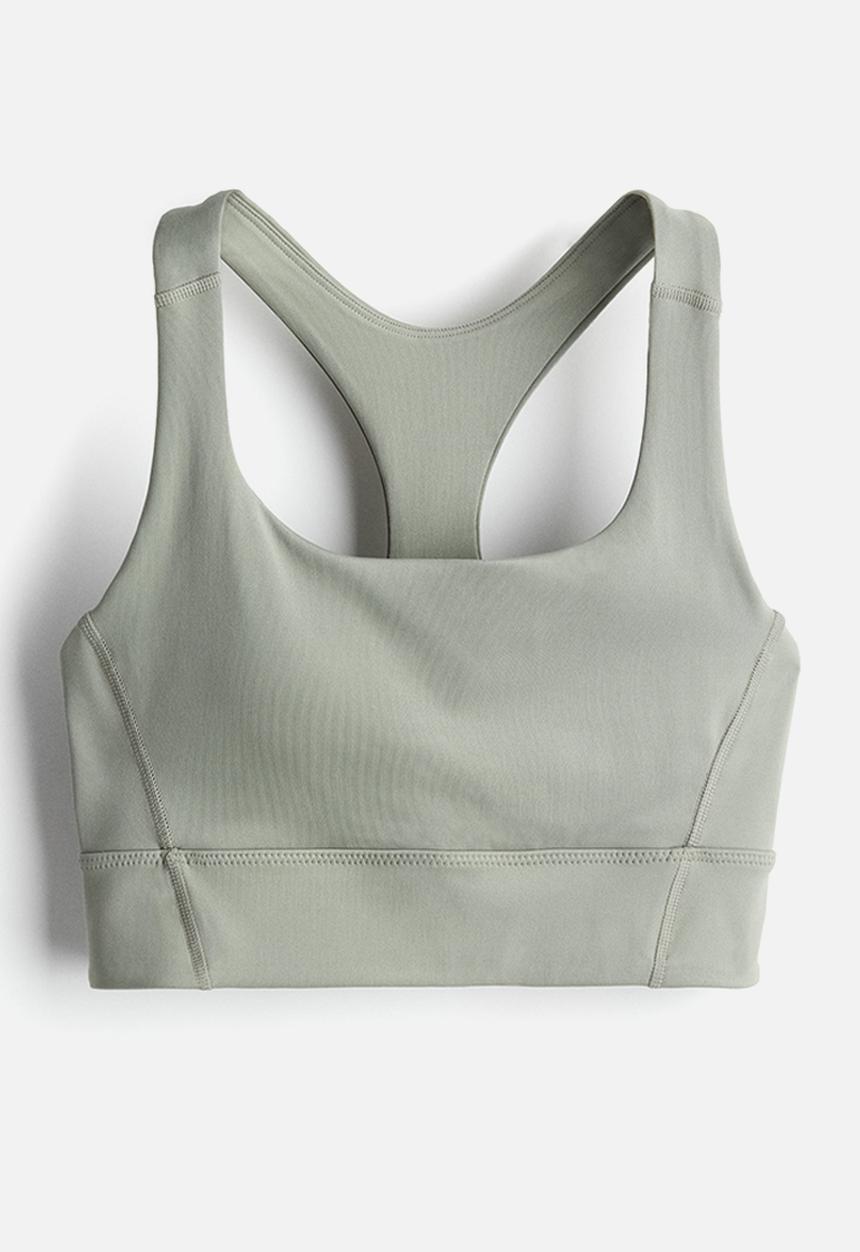 H&M - Drymove™ medium support sports bra - light khaki green