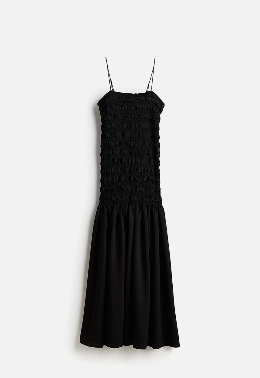 H&M - Smocked maxi dress - black