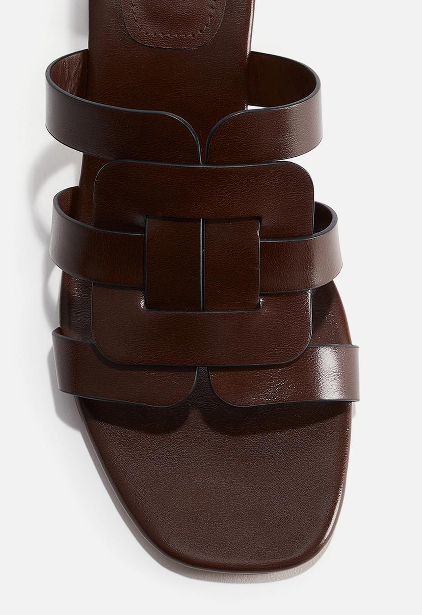 H&M - Block-heeled sandals - dark brown