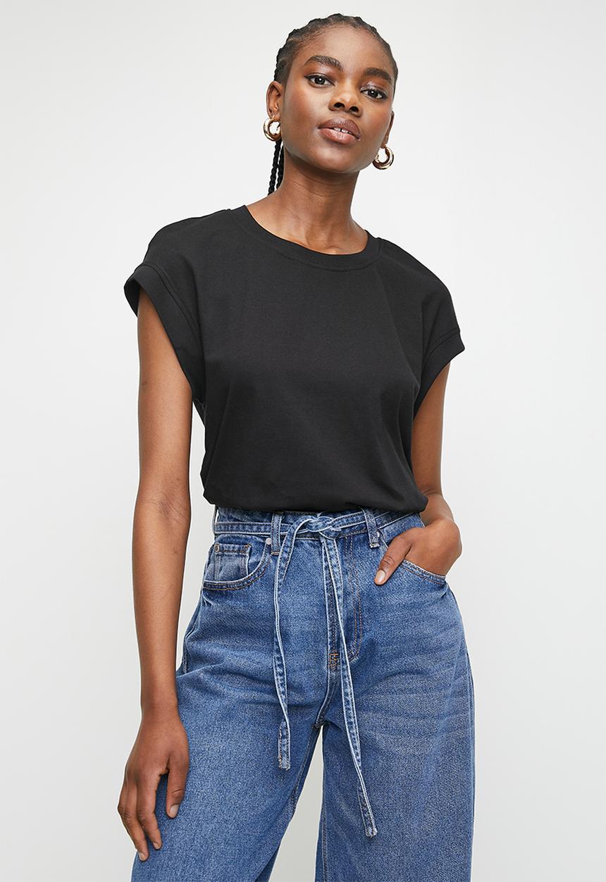 Superbalist - Extended shoulder tee - black