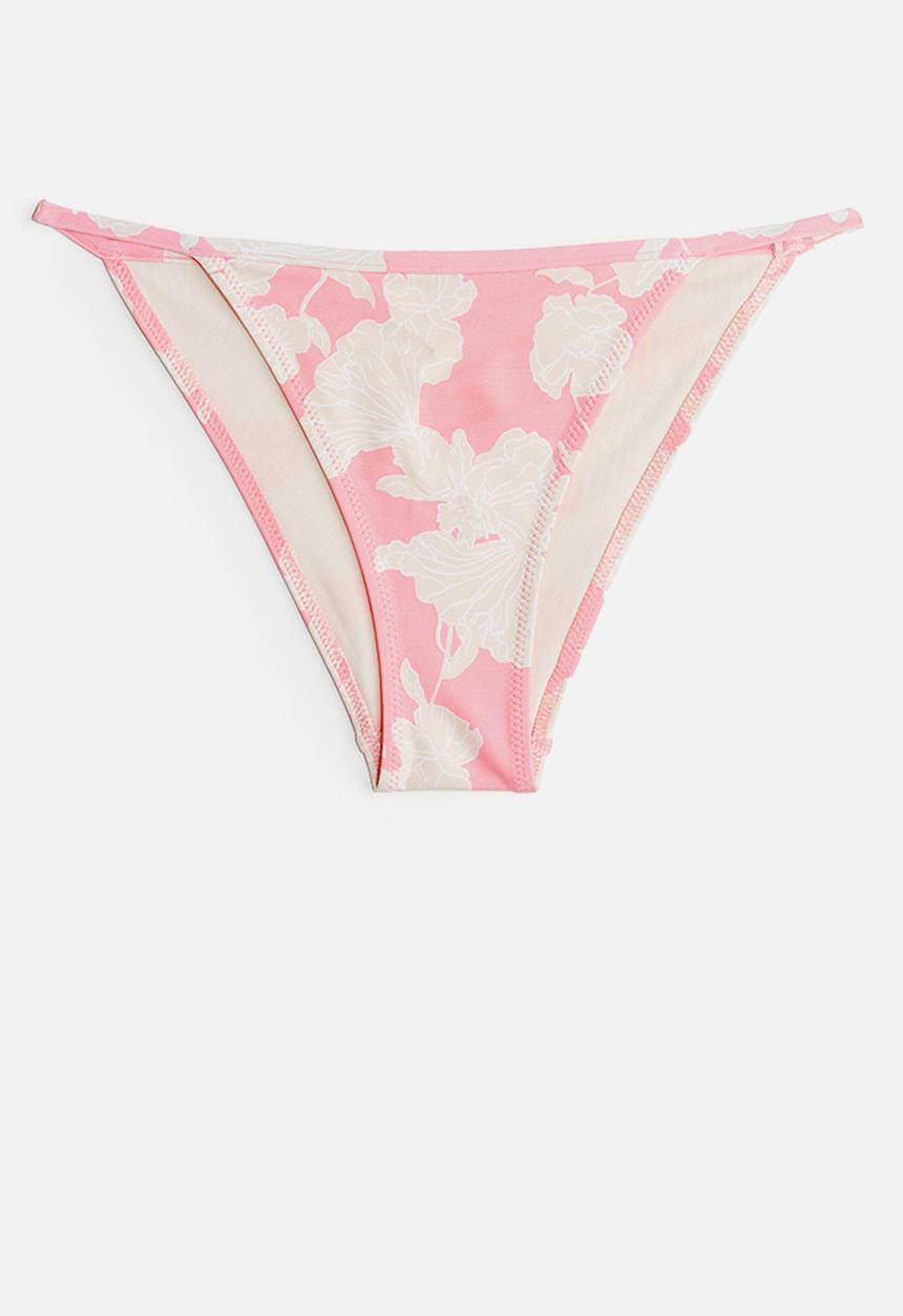H&M - Cheeky tanga bikini bottoms - light pink floral