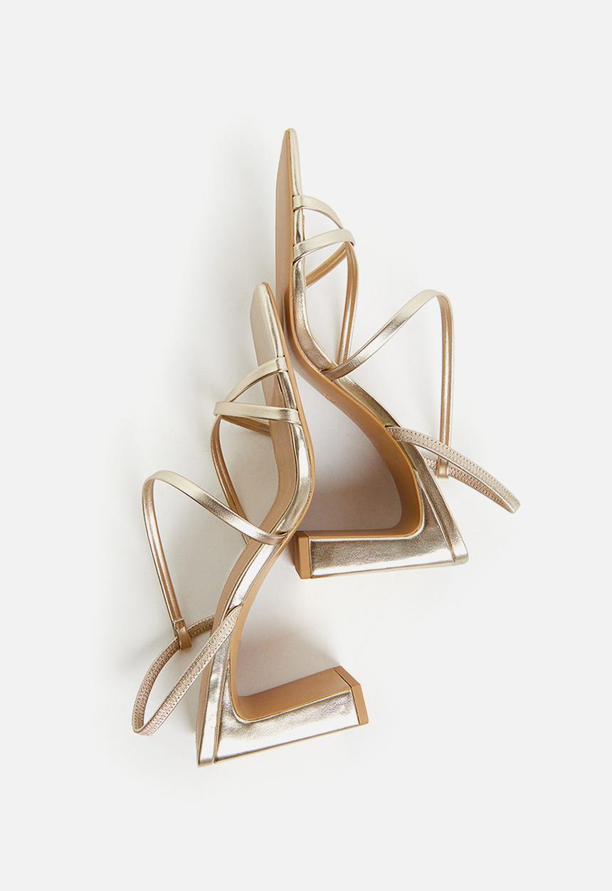 H&M - Block-heeled sandals - gold-coloured 