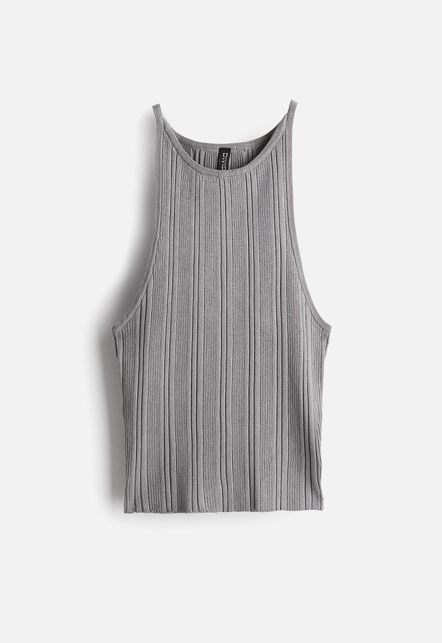 H&M - Rib-knit vest top - grey