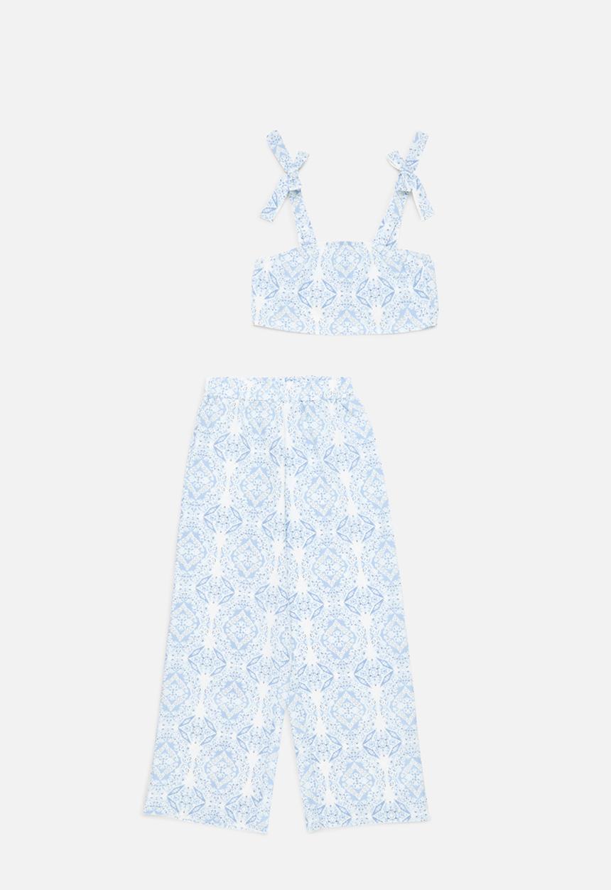 Pop Candy - Crop top and pants set - light blue